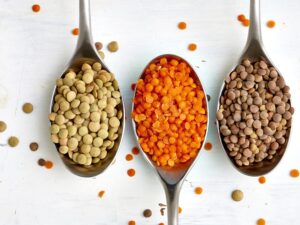 red and green lentils